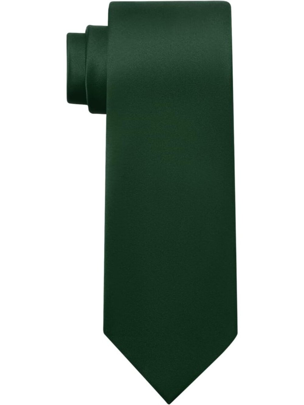 Men's Olive Solid Microfiber Plain Formal Silk Necktie For Business Dress Tie